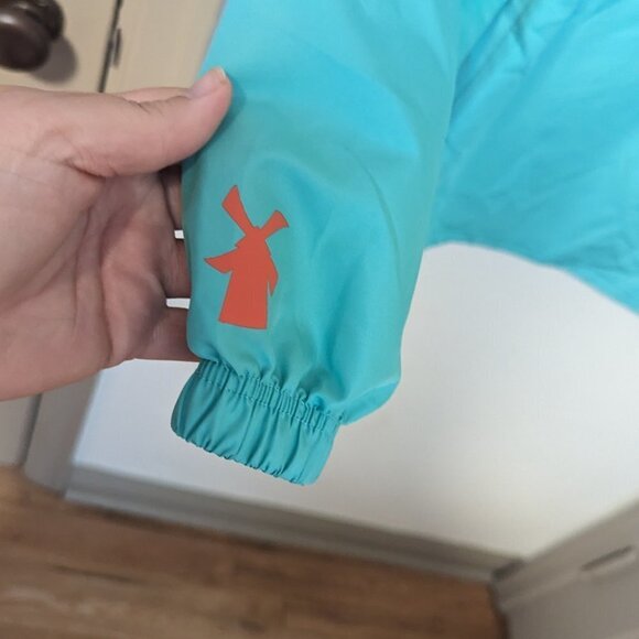 Dutch Bros 1/4 Zip Hooded Pullover Windbreaker Jacket Green Lightweight Small - Picture 4 of 8